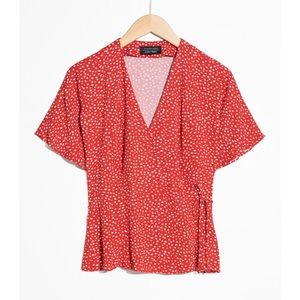 & Other Stories Printed Wrap Blouse